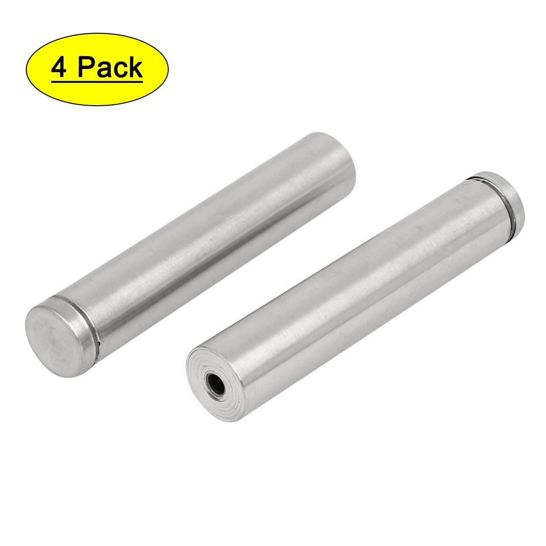 Uxcell 5pcs Silver Metal Glass Standoffs - 19mm X 100mm Mounting Bolts For Display And Signage