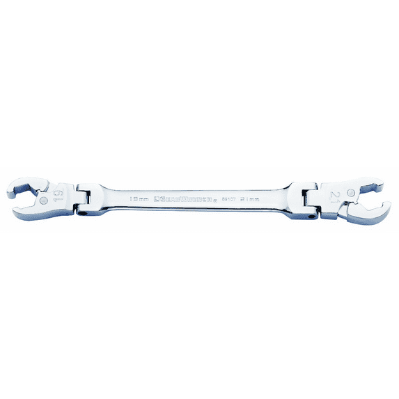 19mm x 21mm Ratcheting Flex Flare Nut Wrench