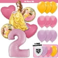 thumbnail image 1 of 19pc Beauty & the Beast Party Decorations Balloons Kit - Belle's Colorful Pink Kids Birthday Party Supplies Decor - Includes JUMBO Pastel Pink Number 2 Age Balloon, 1 of 10