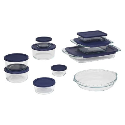 19pc Glass Bake and Store Set: Clear Bakeware, Stain & Odor Resistant, Dishwasher & Microwave Safe