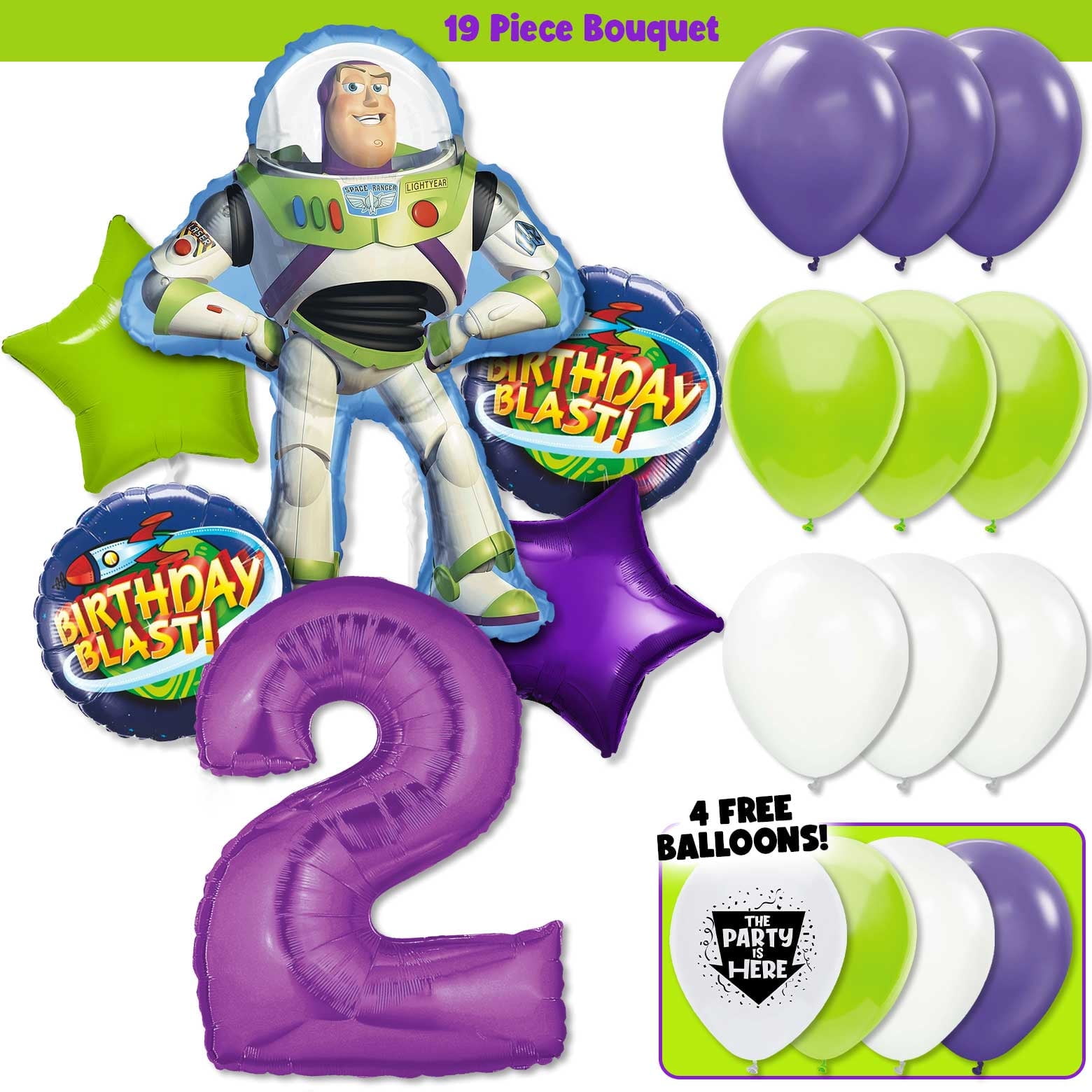 19pc Toy Story Buzz Lightyear Space Ranger Blast Off Birthday Balloon