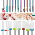 thumbnail image 1 of 19pcs Nail Drill Bits Sets, 3/32 Inch Diamond Cuticle Electric Nail File and Ceramic Acrylic Gel Nail Bit Kit, Acrylic, 1 of 7