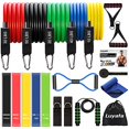 thumbnail image 1 of 19pcs Resistance Bands Set Workout Bands with 5 Stackable Exercise Bands 5 Resistance Loop Bands, Door Anchor, Ankle Straps,Jump Rope, Carry Bag, Exercise Towel, 1 of 3