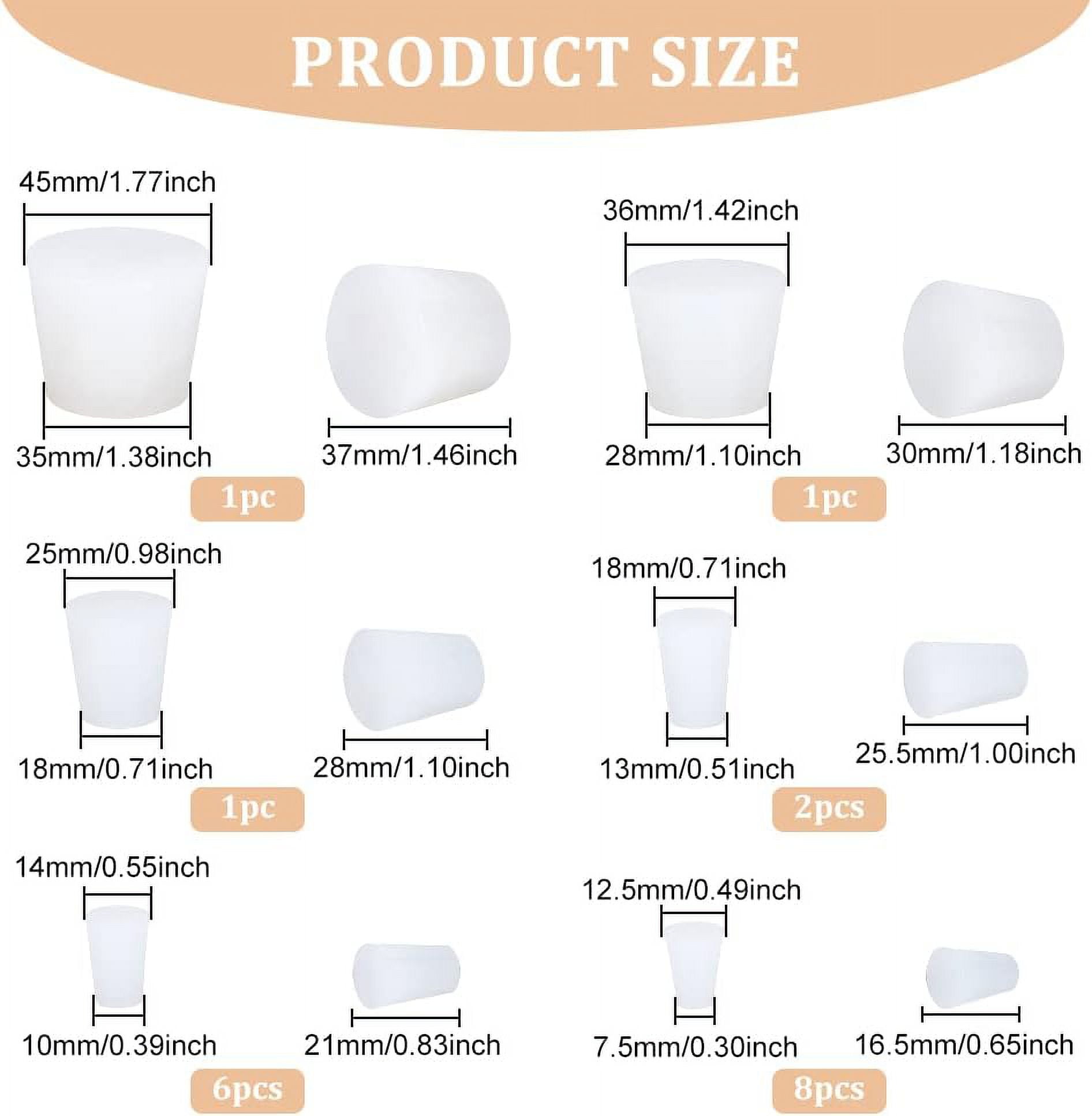 Unique Bargains White Tapered Shaped Solid Rubber Stopper For Lab Tube Stopper Size 3 5 Pcs