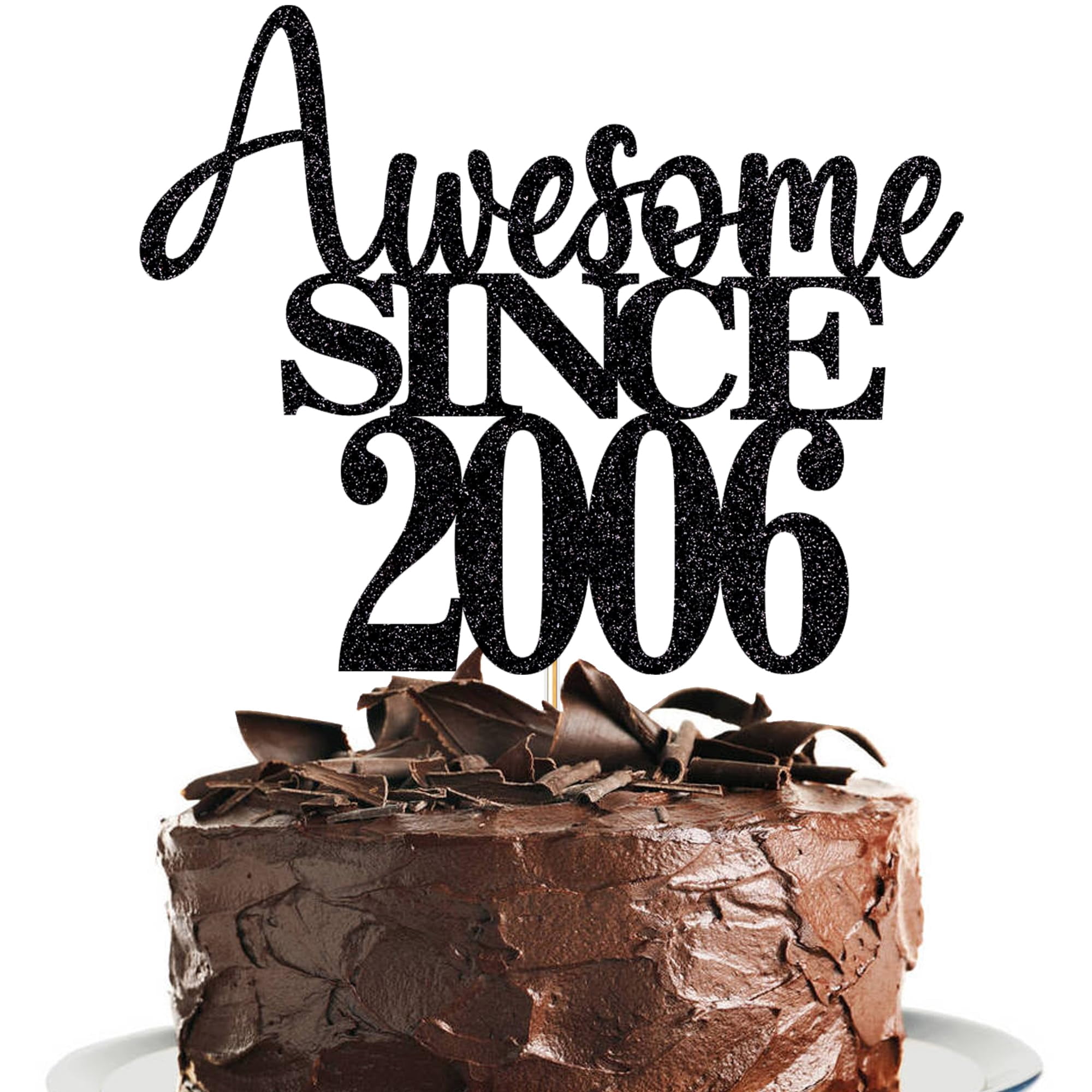 Nasty 19 Cake Topper - Black Glitter, Happy 19th Birthday Decor, Funny Birthday Party Cake Decoration