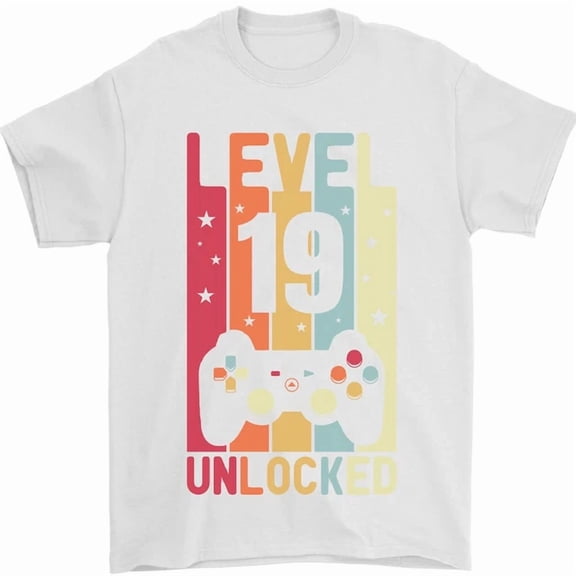 19th Birthday 19 Year Old Level Up Gaming T-Shirt
