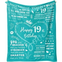 19th Birthday Decorations Blanket, Gifts for 19 Year Old Female, 19th Birthday Gifts for Girls, Best 19th Birthday Gift, 19th Birthday Gift Ideas
