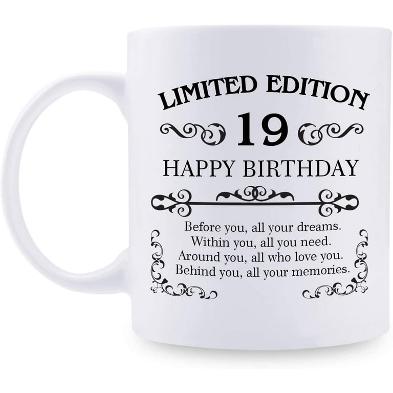 19th Birthday Gifts for Women Men - 11 oz Coffee Mug - 19 Year Old Present  Ideas for Son, Daughter, Sister, Brother, Friend, Colleague, Classmate  (19th Birthday Gift) 
