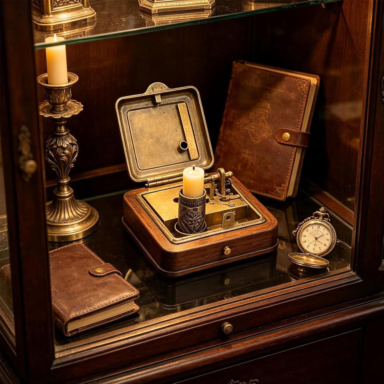 19th Century Mechanical Candle Box, 19th Pocket Candle Box