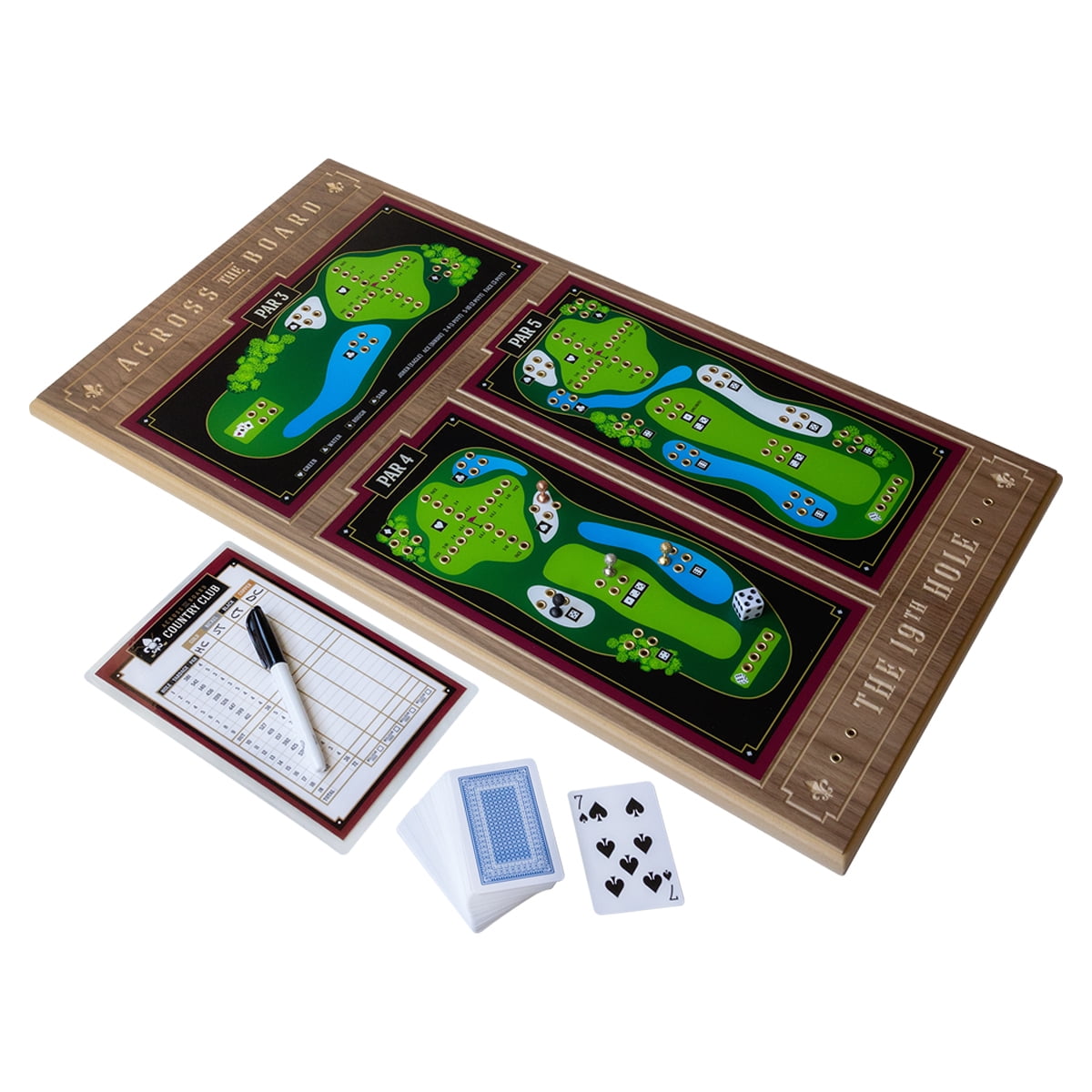 Across the Board Handcrafted 19th Hole Golf Board Game with Metal ...