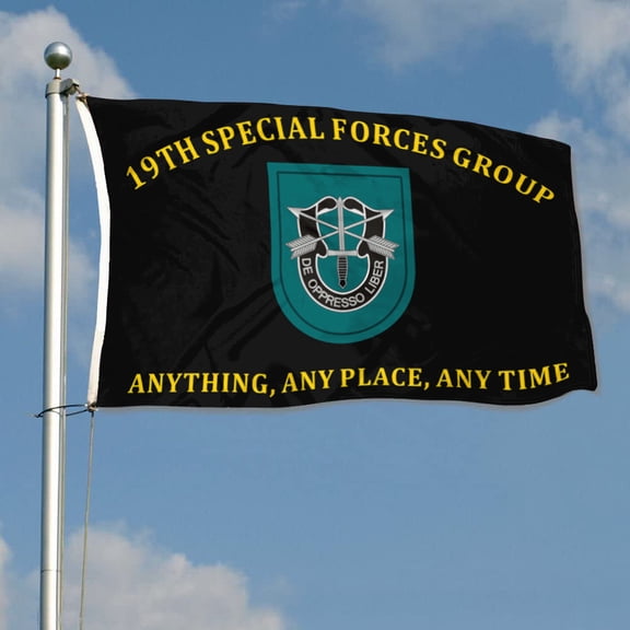 19th Special Forces Group Anything Any Place Any Time Flag 3x5Feet Outdoor Indoor Decoration Flag with Brass Grommets