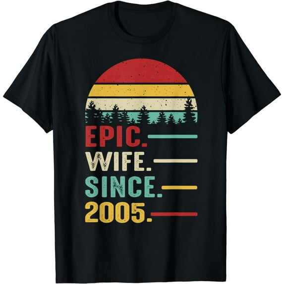 19th Wedding Anniversary for Her Epic Wife Since 2005 T-Shirt