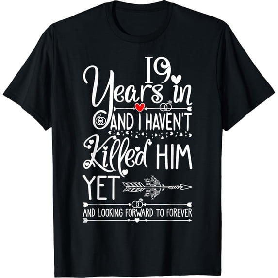 19th Wedding Anniversary for Her & Wife 19 Years of Marriage T-Shirt