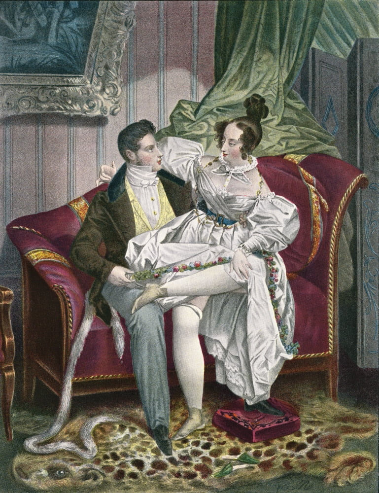 19th century lovers in a drawing room From Illustrierte Sittengeschichte vom Mittelalter bis zur Gegenwart by Eduard Fuchs published 1909 Canvas Art - Ken Welsh Design Pics (12 x 15)