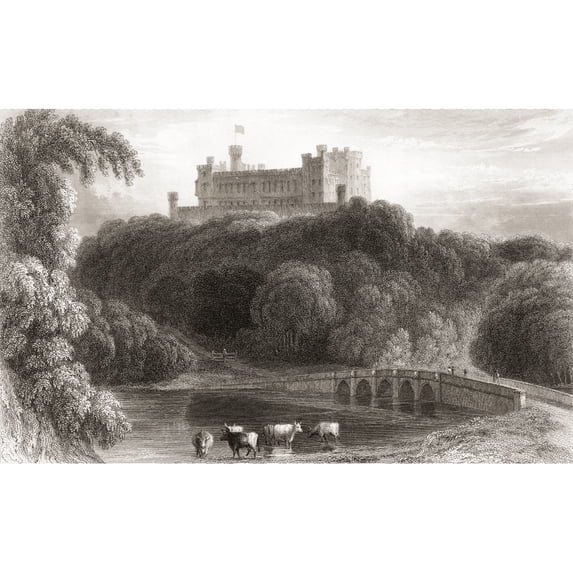 19th century view of Belvoir Castle Leicestershire England.