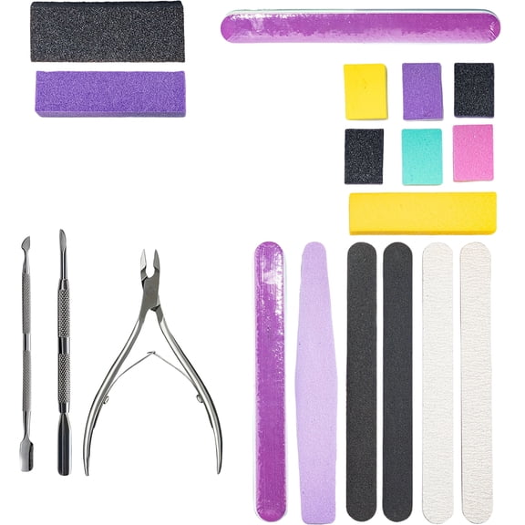 19x/Set Sponge Rubbing Set Nails Buffer and Nails Files Set Manicure Tool Nails Buffer Block Nails Care Tool Set
