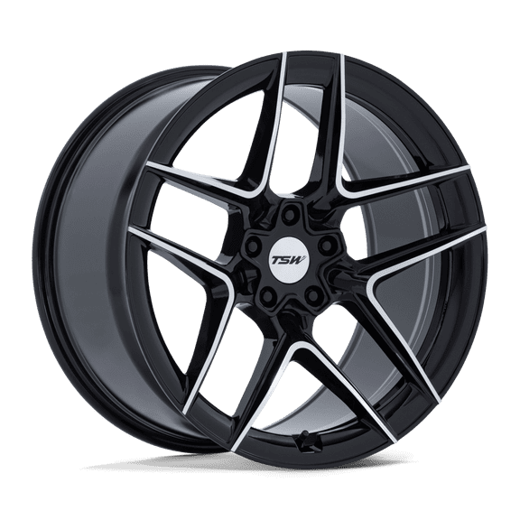 19x10.5 TSW TW008 Slipstream Glossy Black W/ Machined Face Wheel 5x4.5 (43mm)