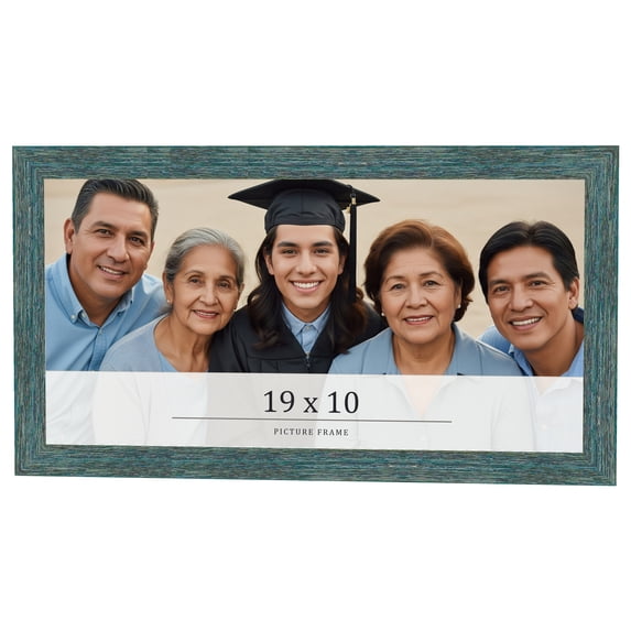 19x10 Frame Blue Rustic Barnwood Solid Wood Picture Frame Width 1.25 Inches | Interior Depth 0.5