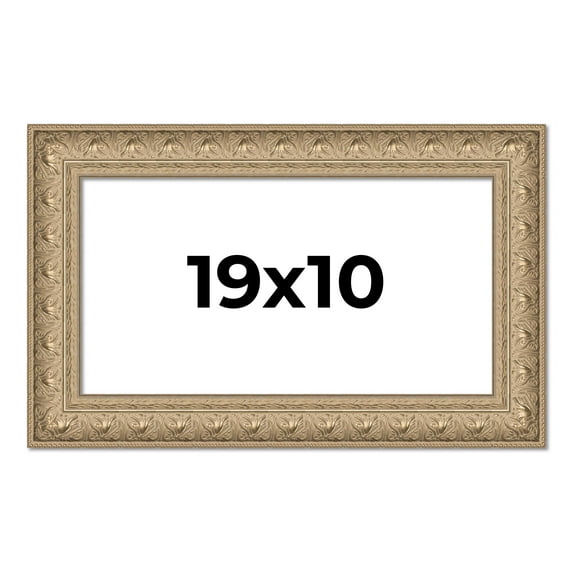 19x10 Frame Ornate Silver Beaded Solid Wood Picture Frame Width 2.5 Inches | Interior Depth 1