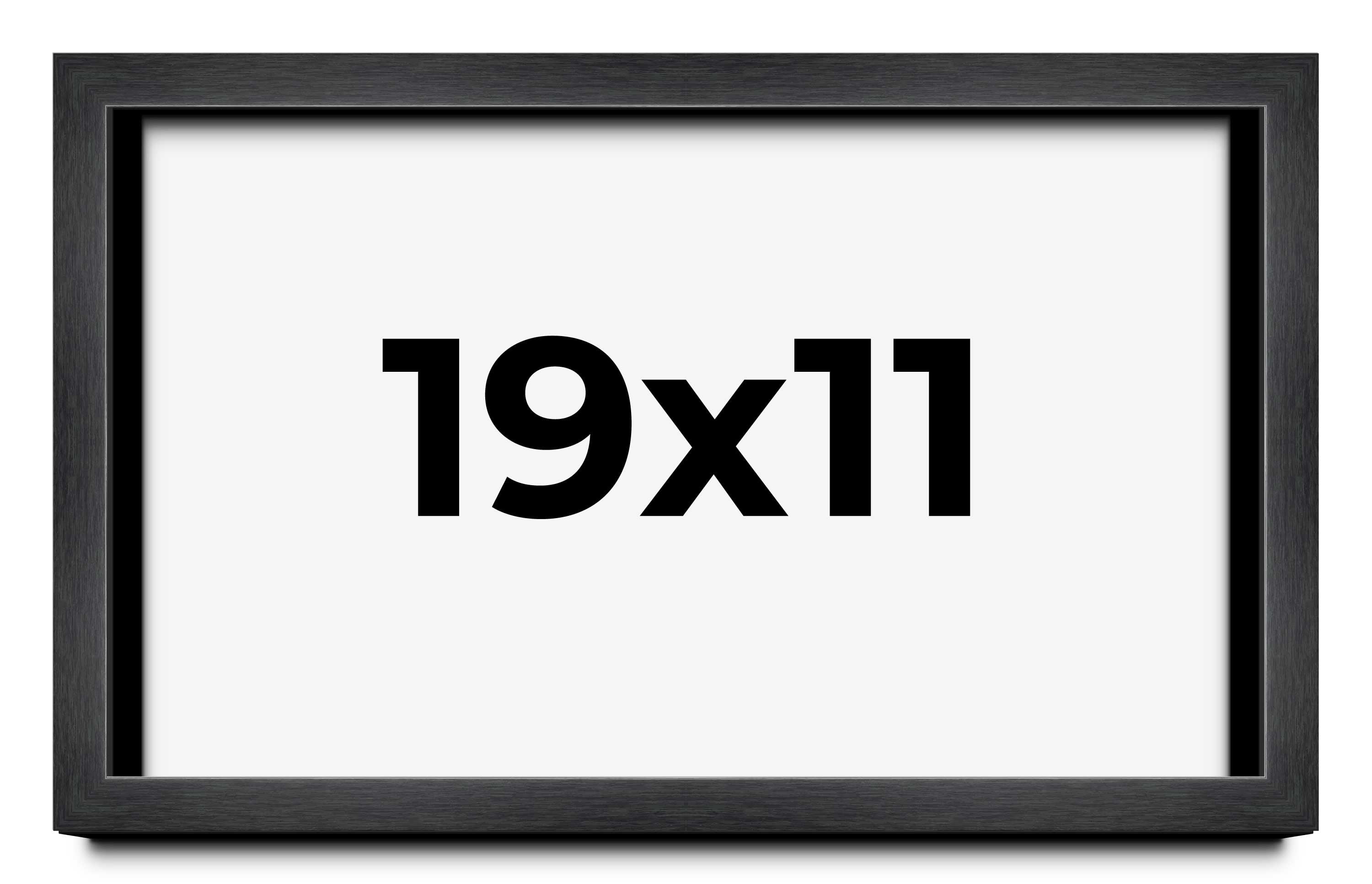 19x11 Frame Black Charcoal Grey Wood Textured Picture Frame | 0.75 Inch ...
