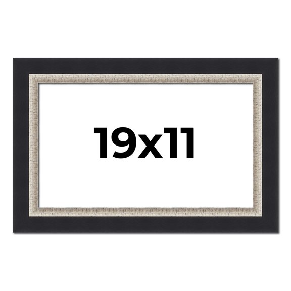 19x11 Frame Black Real Wood Picture Frame Width 2.25 Inches | Interior Frame Depth 0.5 Inches |