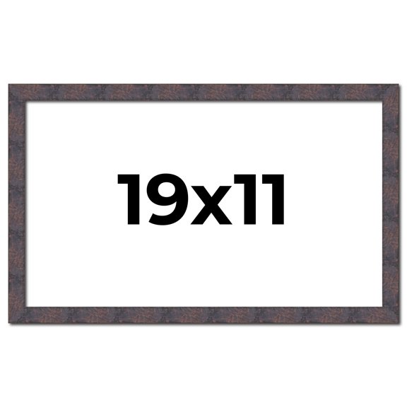 19x11 Frame Brown Rustic Lacquered Walnut Solid Wood Picture Frame Width | 0.875 Inch Moulding