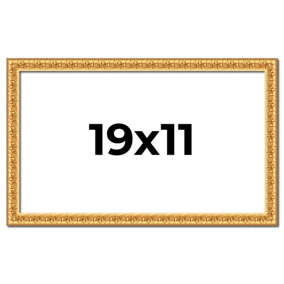19x11 Frame Gold Real Wood Picture Frame Width 1 inches | Interior Frame Depth 0.5 inches | Edwina