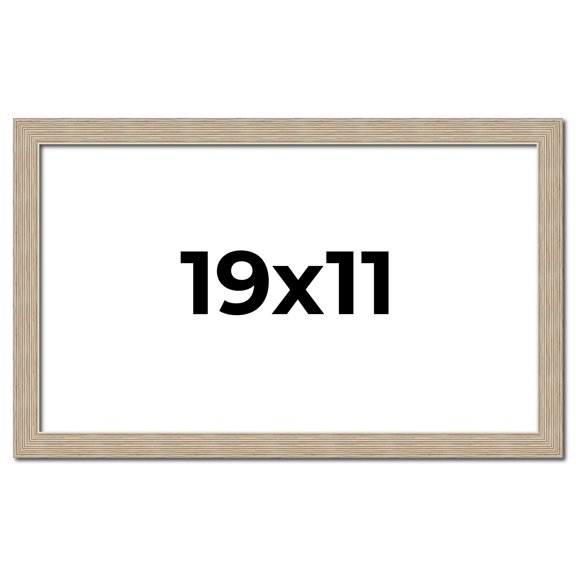 19x11 Frame Grey Solid Wood Picture Frame Width 1 Inches | Interior Frame Depth 0.5 Inches |