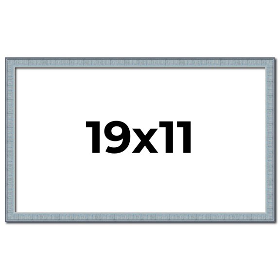 19x11 Frame Rustic Sky Blue Solid Wood Picture Frame | 0.75 Inch Moulding Width |Includes UV