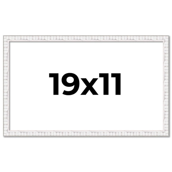 19x11 Frame White Real Wood Picture Frame Width 0.75 inches | Interior Frame Depth 0.5 inches |