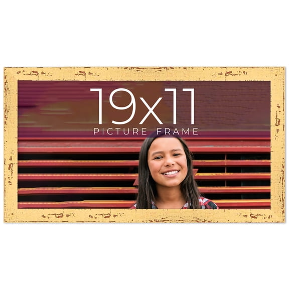 19x11 Frame Yellow Real Wood Picture Frame Width 1.25 inches | Interior Frame Depth 0.5 inches |