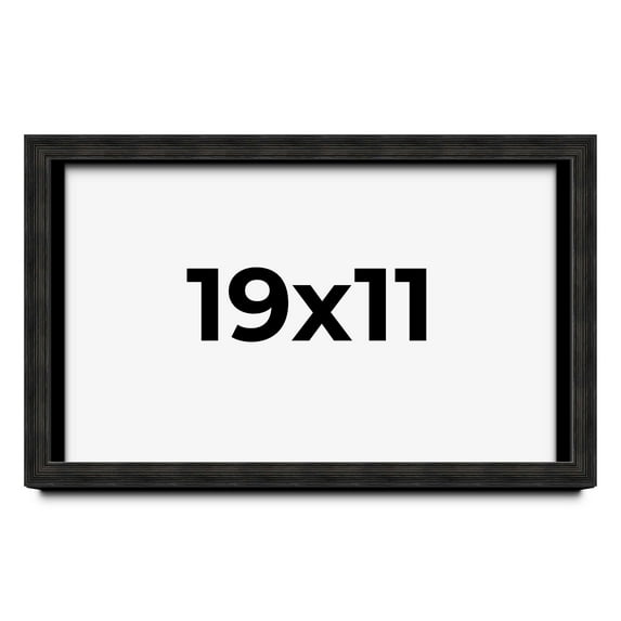 19x11 Shadow Box Black Rustic Barnwood Display Frame | 1.125 Inch Deep | 0.875 Inch Moulding Width
