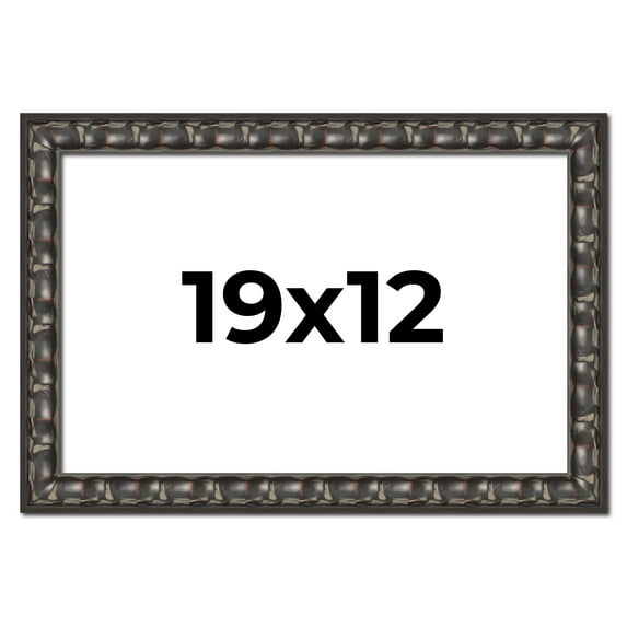 19x12 Frame Black-Brown Medieval Solid Wood Picture Frame | 1.5 Inch Moulding Width | Gotham