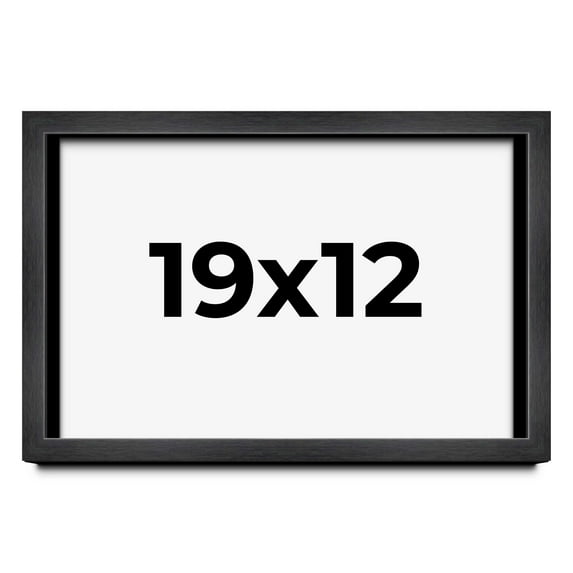 19x12 Frame Black Charcoal Grey Wood Textured Picture Frame | 0.75 Inch Moulding Width | Gunmetal