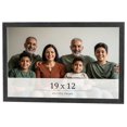 thumbnail image 1 of 19x12 Frame Black Charcoal Grey Wood Textured Picture Frame | 0.75 Inch Moulding Width | Gunmetal, 1 of 8