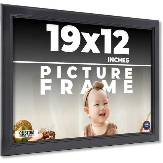 19x12 Frame Black Passaggi Solid Wood Picture Frame Width 1.5 Inches | Interior Depth 0.5 Inches |
