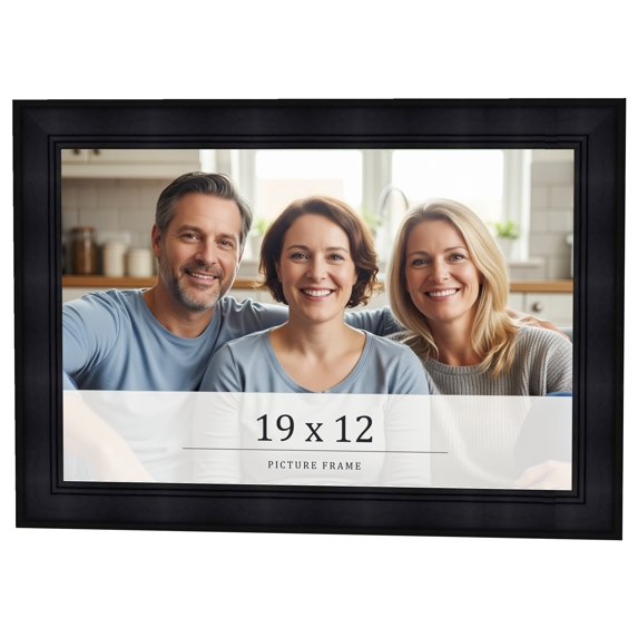 19x12 Frame Black Passaggi Solid Wood Picture Frame Width 1.5 Inches | Interior Depth 0.5 Inches |