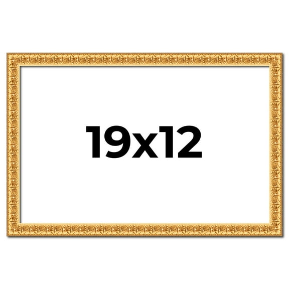 19x12 Frame Gold Real Wood Picture Frame Width 1 inches | Interior Frame Depth 0.5 inches | Edwina