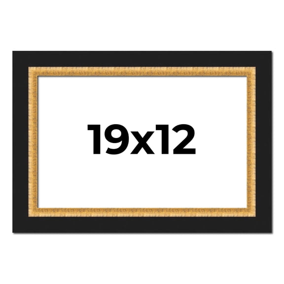19x12 Frame Gold Real Wood Picture Frame Width 2.25 Inches | Interior Frame Depth 0.5 Inches |