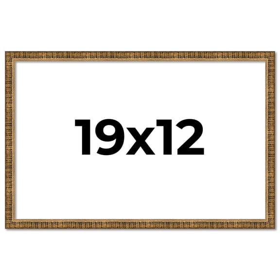19x12 Frame Gold Solid Wood Picture Frame - Complete Modern Photo Frame Includes UV Acrylic