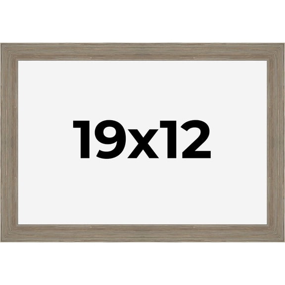 19x12 Frame Gray Barnwood Rustic Solid Wood Picture Frame | 1.5 Inch Moulding Width | Includes UV