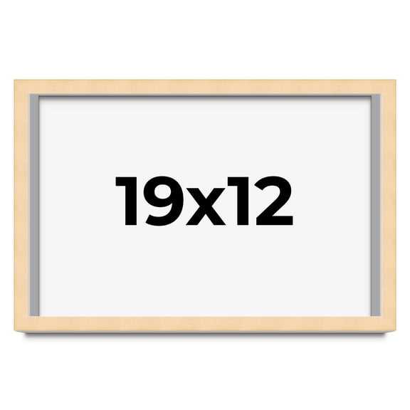 19x12 Frame Natural Wood Picture Frame | 0.75 Inch Moulding Width | with UV Acrylic Plexiglass,