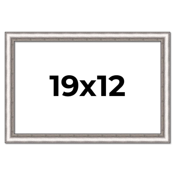 19x12 Frame Silver Real Wood Picture Frame Width 1.25 Inches | Interior Frame Depth 0.5 Inches |