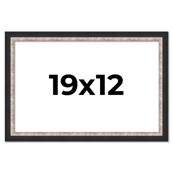 19x12 Frame Silver Real Wood Picture Frame Width 1.25 Inches | Interior Frame Depth 0.75 Inches |