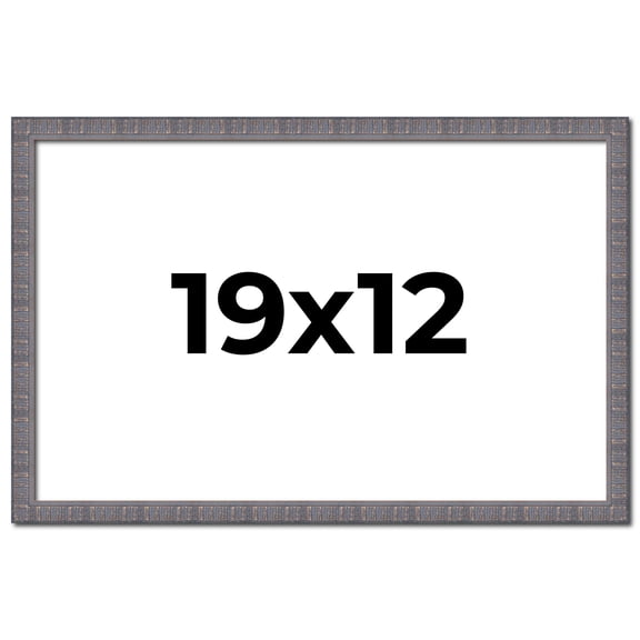 19x12 Frame Slate Blue Distressed Rustic Solid Wood Picture Frame | 0.75 Inch Moulding Width |