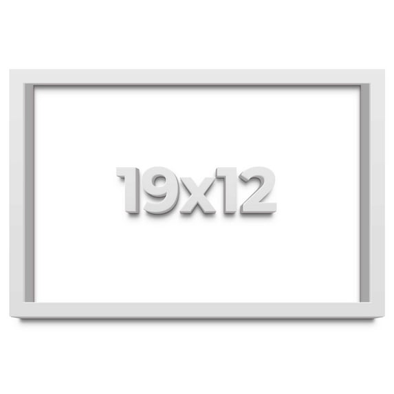 19x12 Shadow Box Frame White | 1 Inches Deep Real Wood Contemporary Shadowbox Display Frame | UV