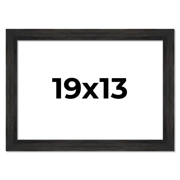 19x13 Black Rustic Wide Barnwood Picture Frame - UV Acrylic, Foam Board Backing, Hanging Hardware