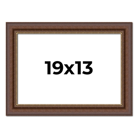 19x13 Copper and Brown Real Wood Picture Frame Width 2 inches | Interior Frame Depth 0.5 inches |