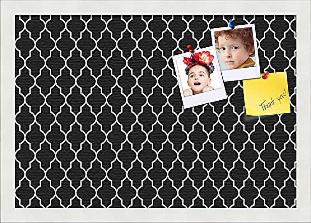 19x13 Cork Bulletin Board Quatrefoil Black Board with a Canvas Style