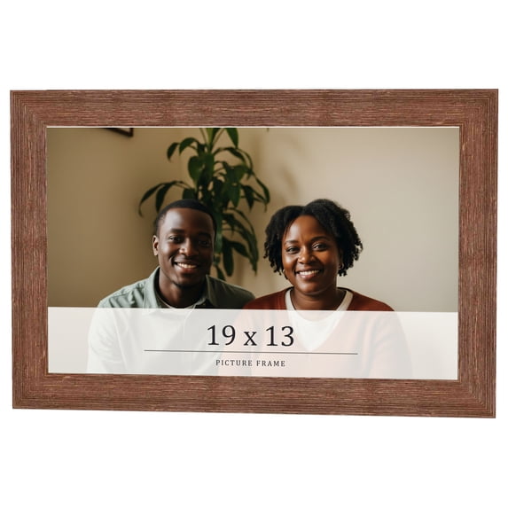 19x13 Frame Brown Farmhouse Solid Wood Picture Frame Width 1.5 Inches | Interior Frame Depth 0.5